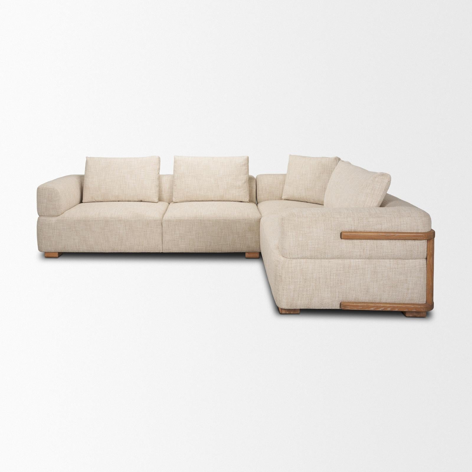 Mercana Warner Frame 3 Piece Sofa Set w/Corner Piece w/Back Cushions