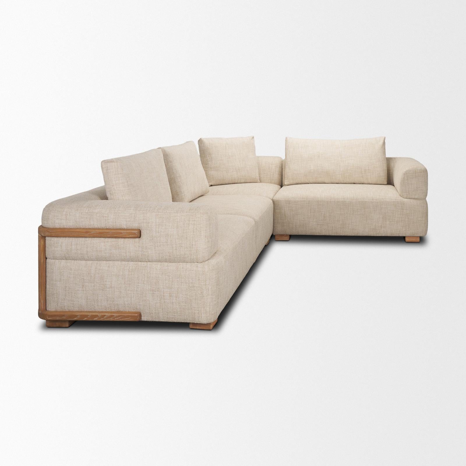 Mercana Warner Frame 3 Piece Sofa Set w/Corner Piece w/Back Cushions