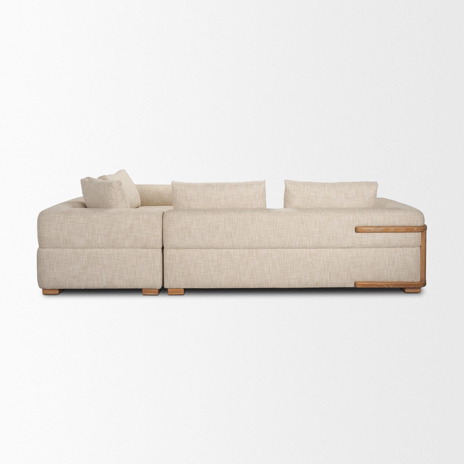 Mercana Warner Frame 3 Piece Sofa Set w/Corner Piece w/Back Cushions