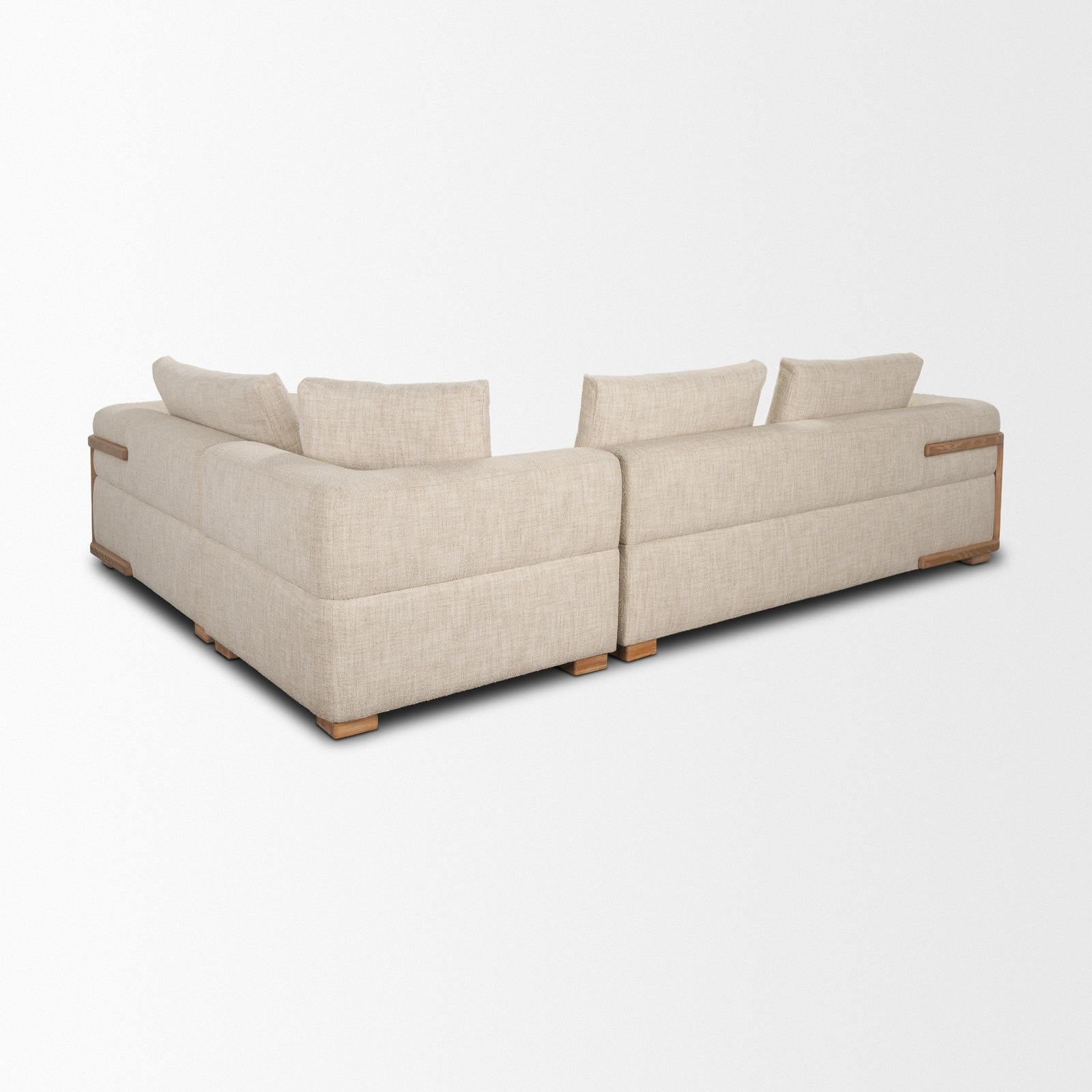 Mercana Warner Frame 3 Piece Sofa Set w/Corner Piece w/Back Cushions