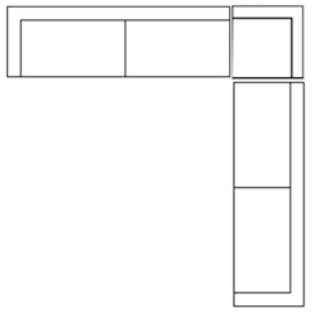 Mercana Warner Frame 3 Piece Sofa Set w/Corner Piece