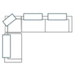 Mercana Warner Frame 3 Piece Sofa Set w/Corner Piece w/Back Cushions