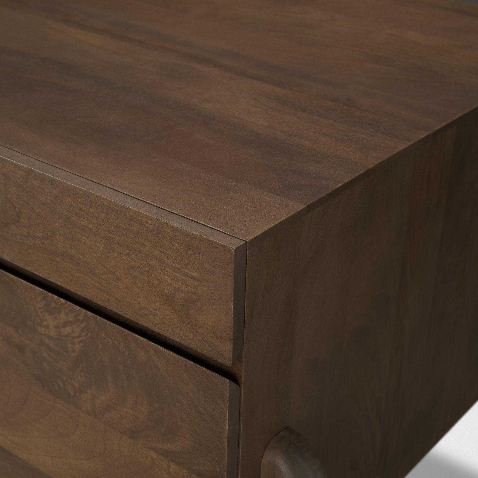 Mercana Trellyn Solid Wood Carved Woven Desk