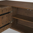 Mercana Trellyn Solid Wood Carved Woven Desk