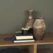Mercana Patine Wide Metal Fluted Decorative Vase