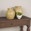 Mercana Melo Distressed Citron Yellow Ceramic Vase