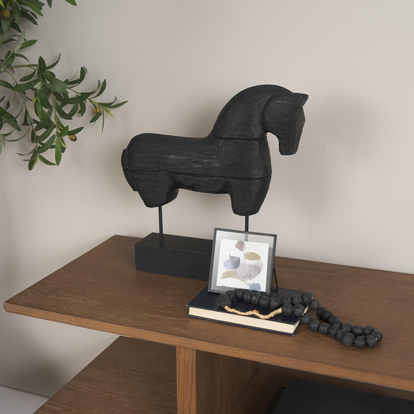 Mercana Equus Black Wooden Horse Decorative Object