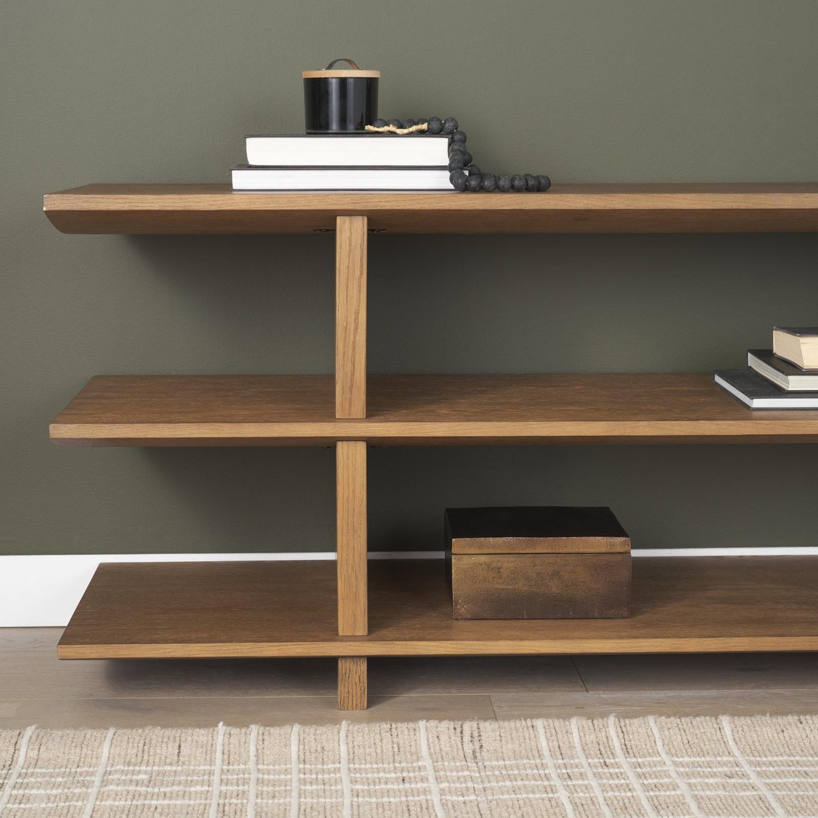 Mercana Boden Wood Console Table w/ Open Shelves