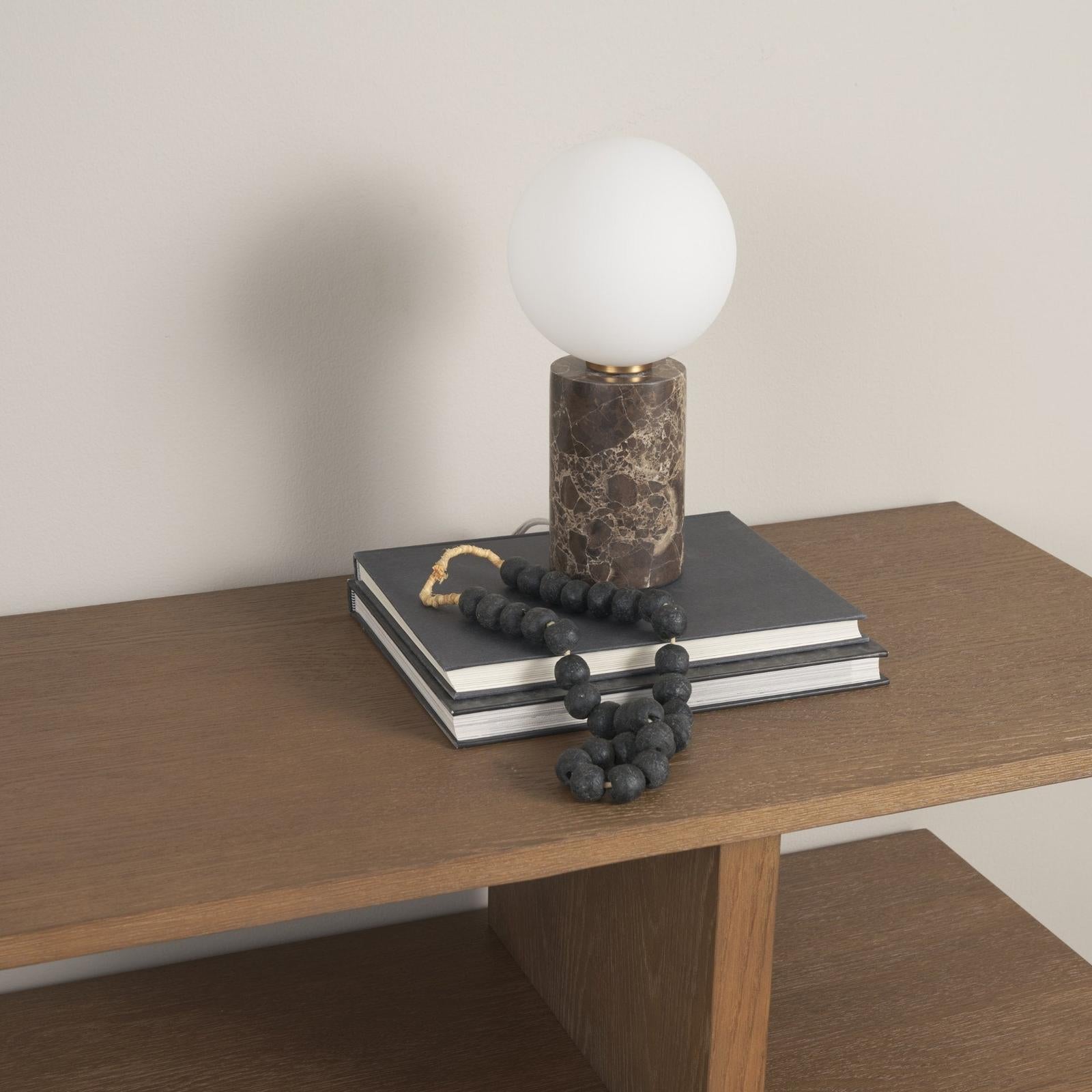 Mercana Caldo Marble Base w/ Frosted Glass Globe Table Lamp