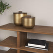 Mercana Voss Brass Metal w/ Dark Brown Lid Canister Set