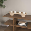 Mercana Plinth Wood w/ Glass Candle Holder