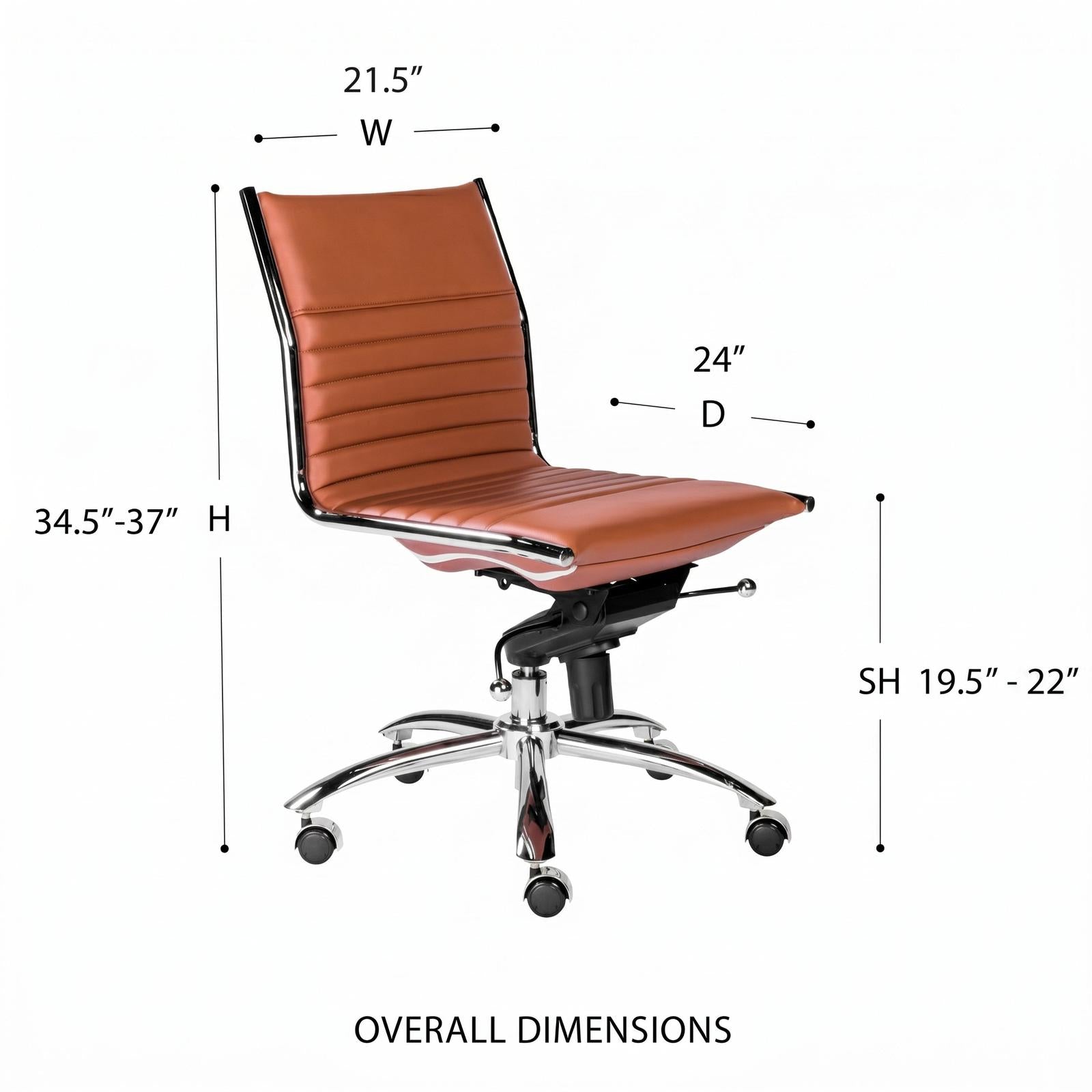 Euro Style Dirk Low Back Office Chair w/o Armrests