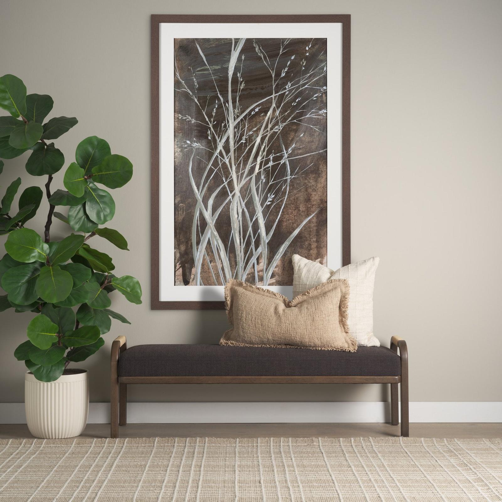 Mercana Freya Upholstered Brown Wood Frame Bench