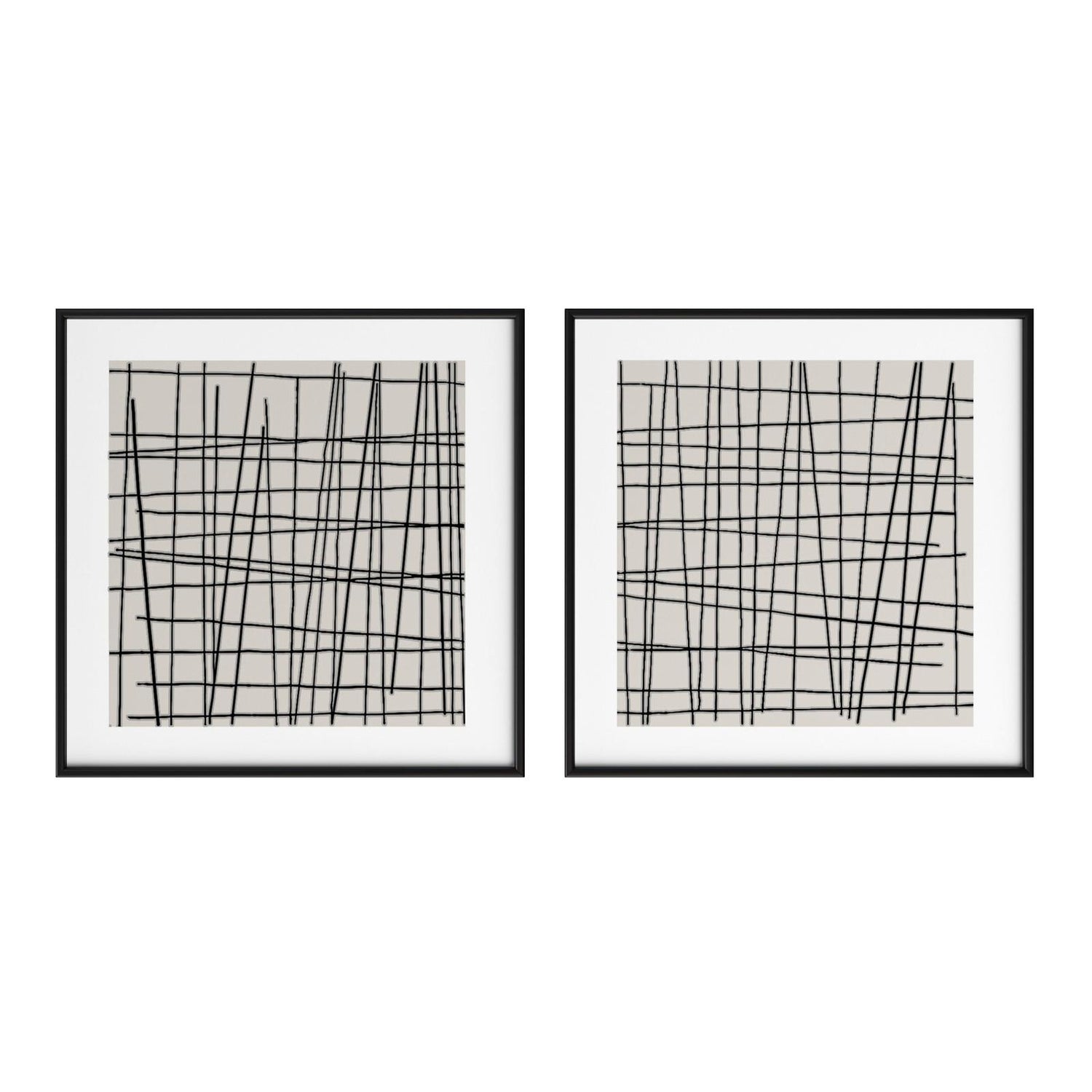 Sunpan Crosshatch Black Floater Frame- Set of 2