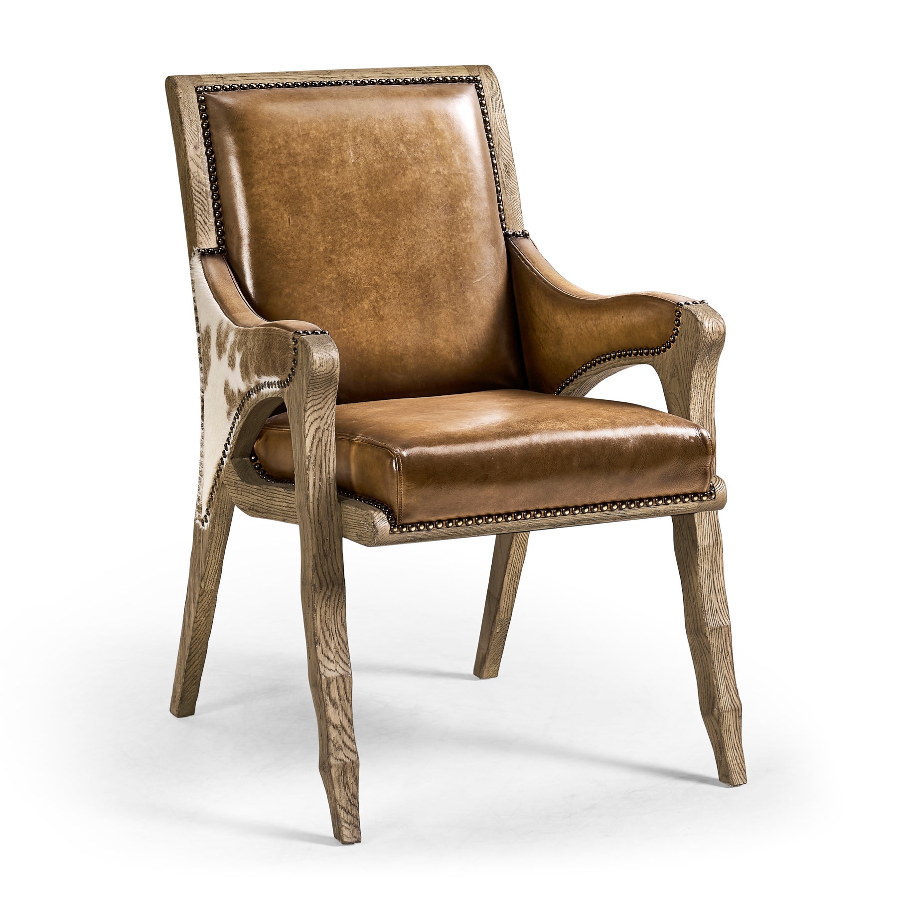Jonathan Charles Echo Canyon Leather & Hide Arm Chair