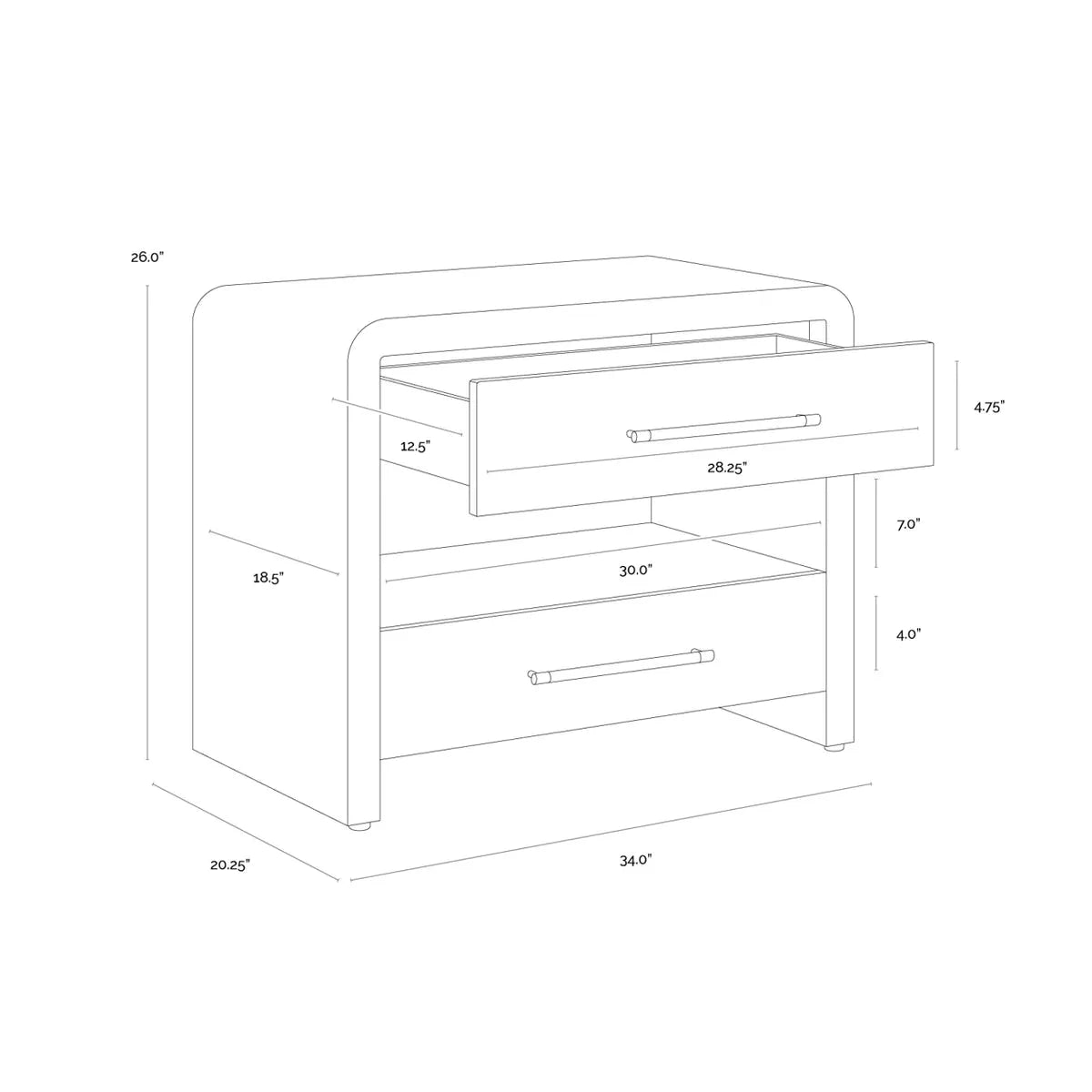 Sunpan Atherton Nightstand Clearance