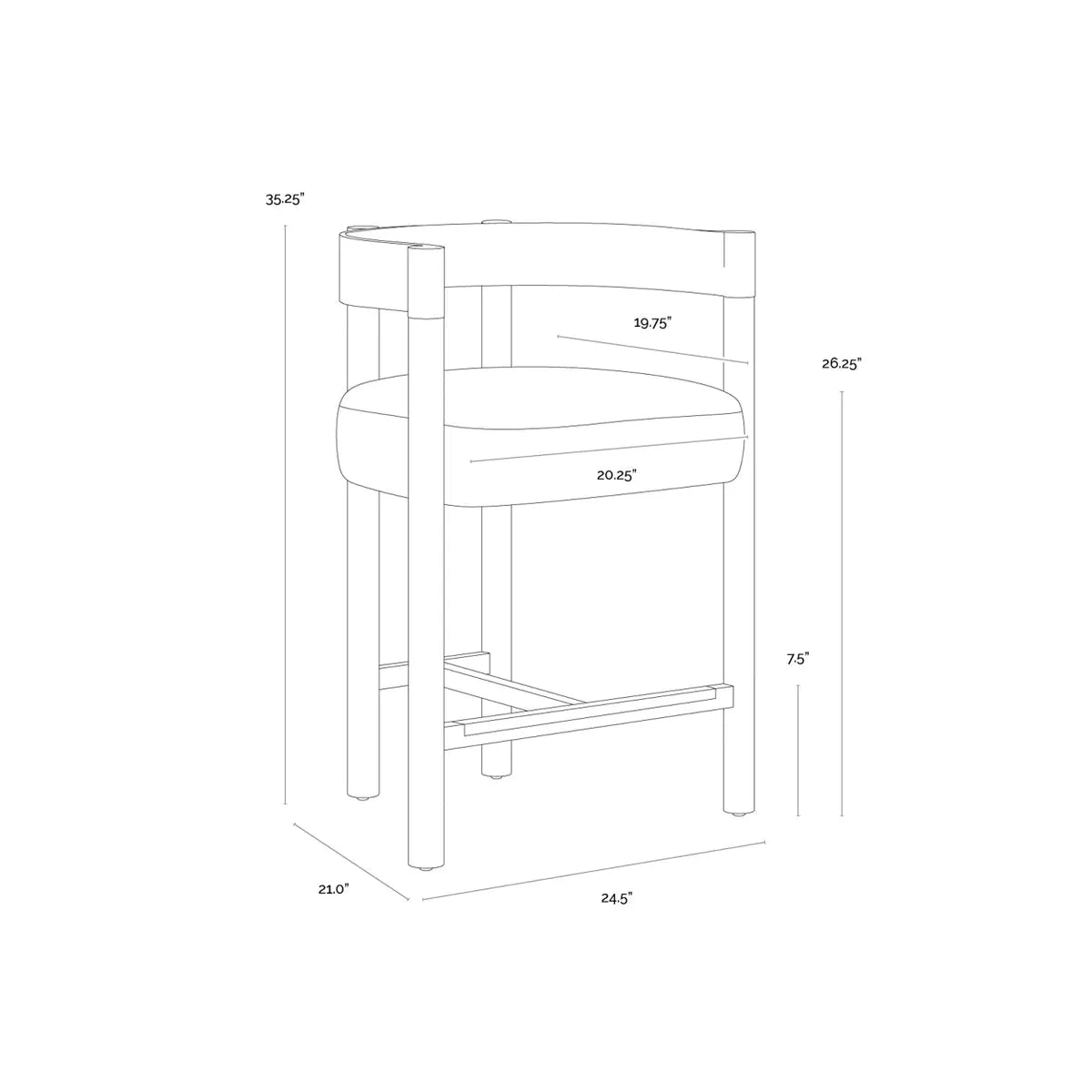 Sunpan Manolo Counter Stool
