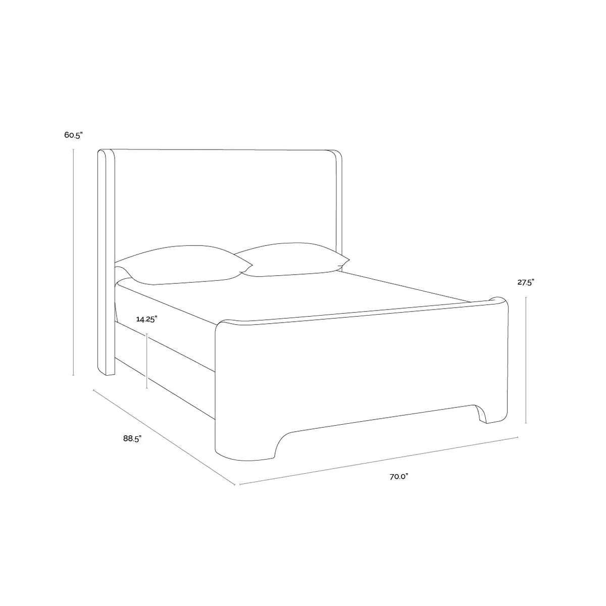 Sunpan Ives White Queen Bed