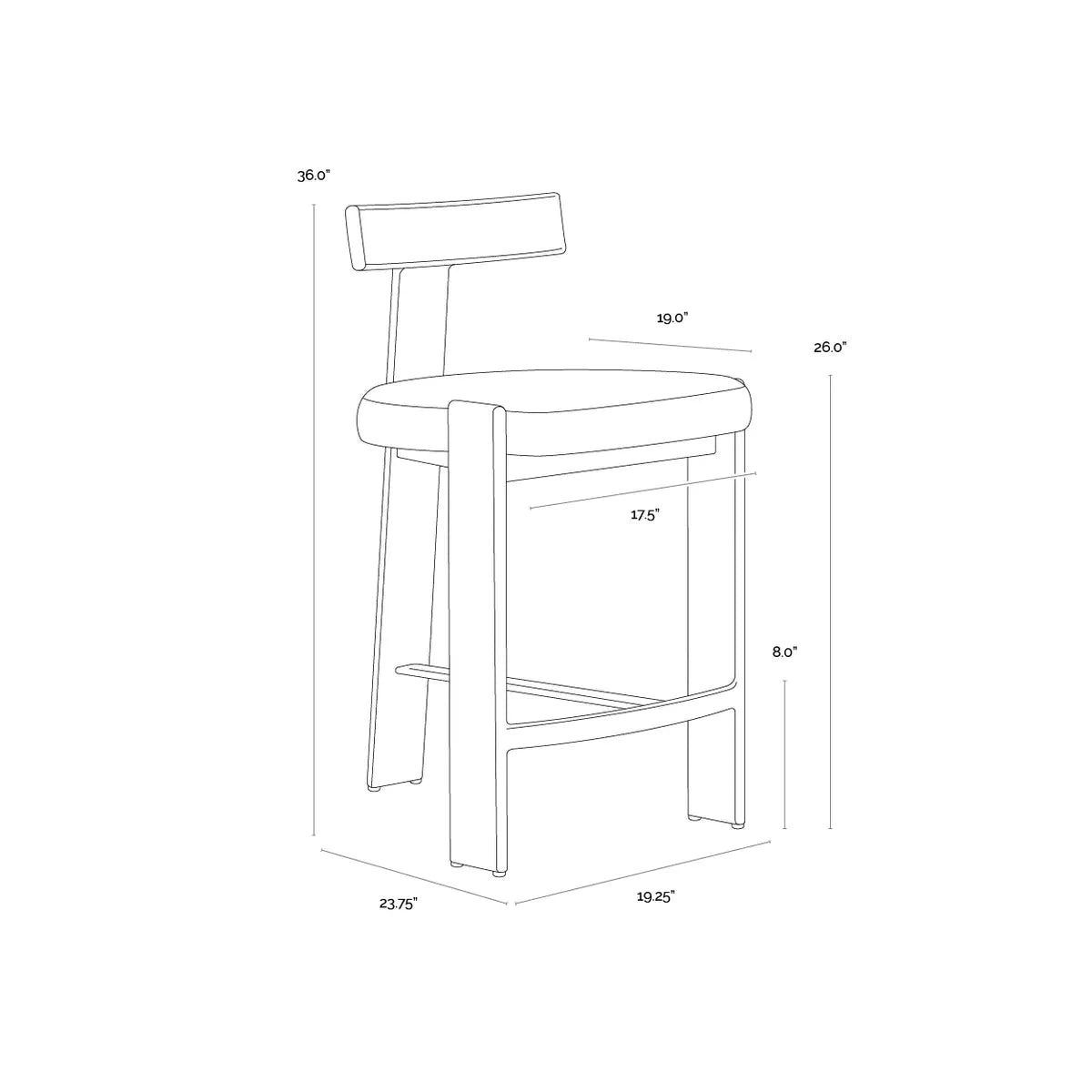 Sunpan Titan Cream Counter Stool