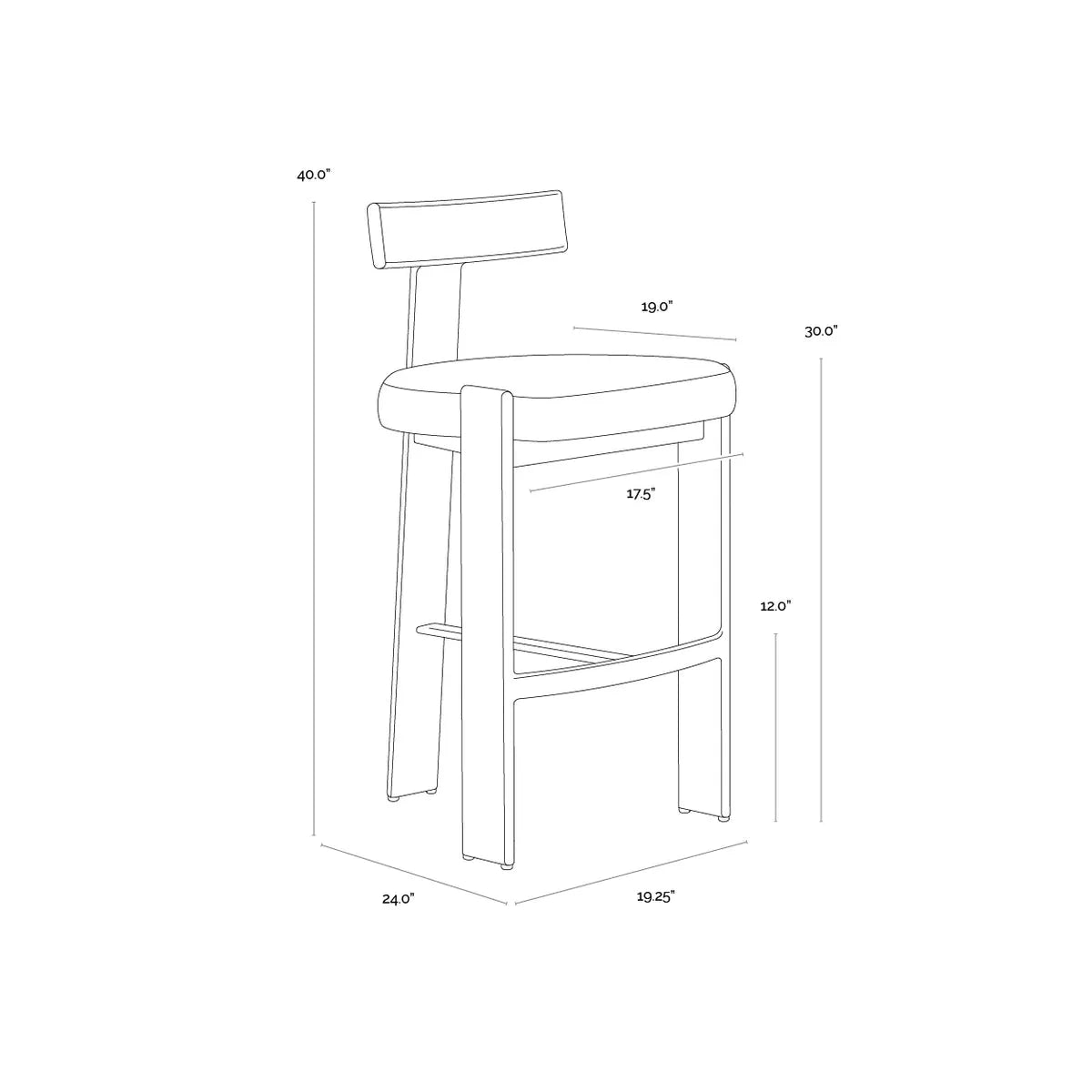 Sunpan Titan Cream Barstool
