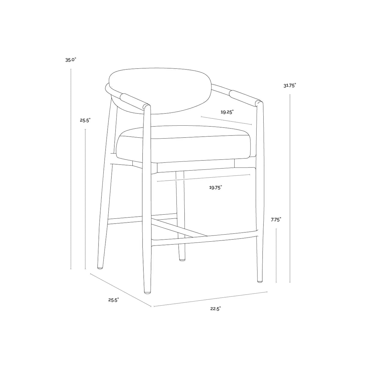 Sunpan Marita Cream Counter Stool