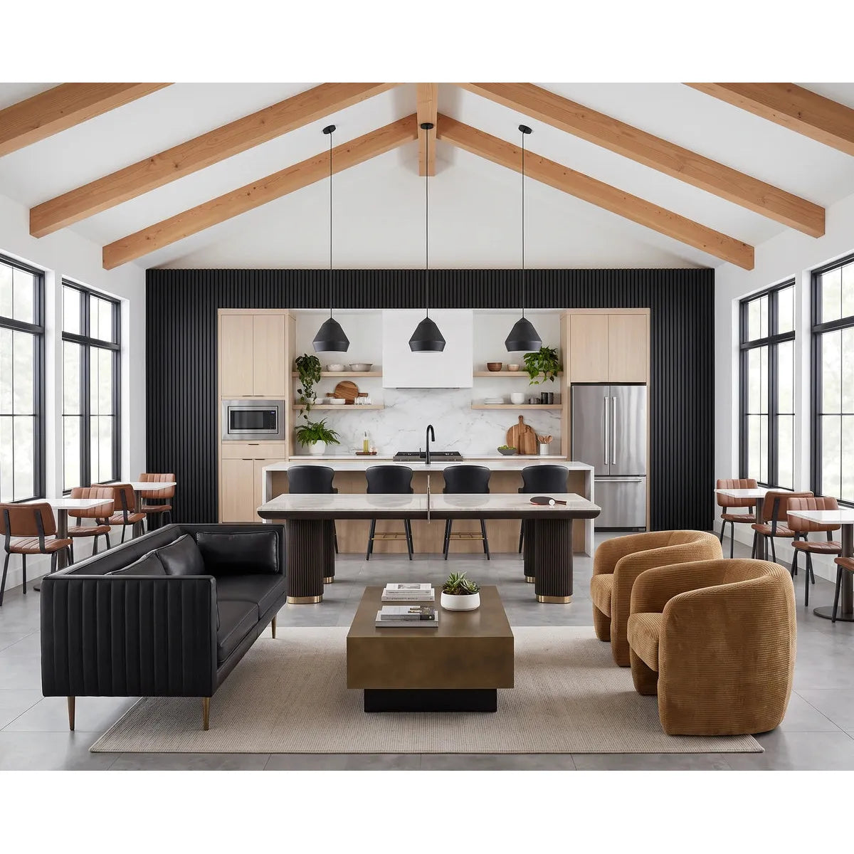 Sunpan Batavia Black Sofa