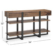 Magnussen Home Prescott Rustic Honey And Distressed Iron Rectangular Sofa Table