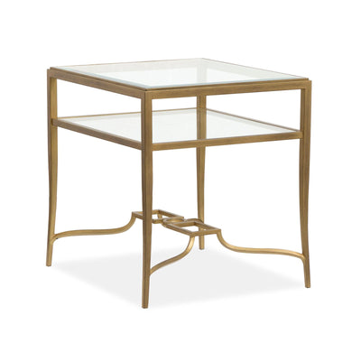 Magnussen Home Lorena Burnished Brass Rectangular End Table