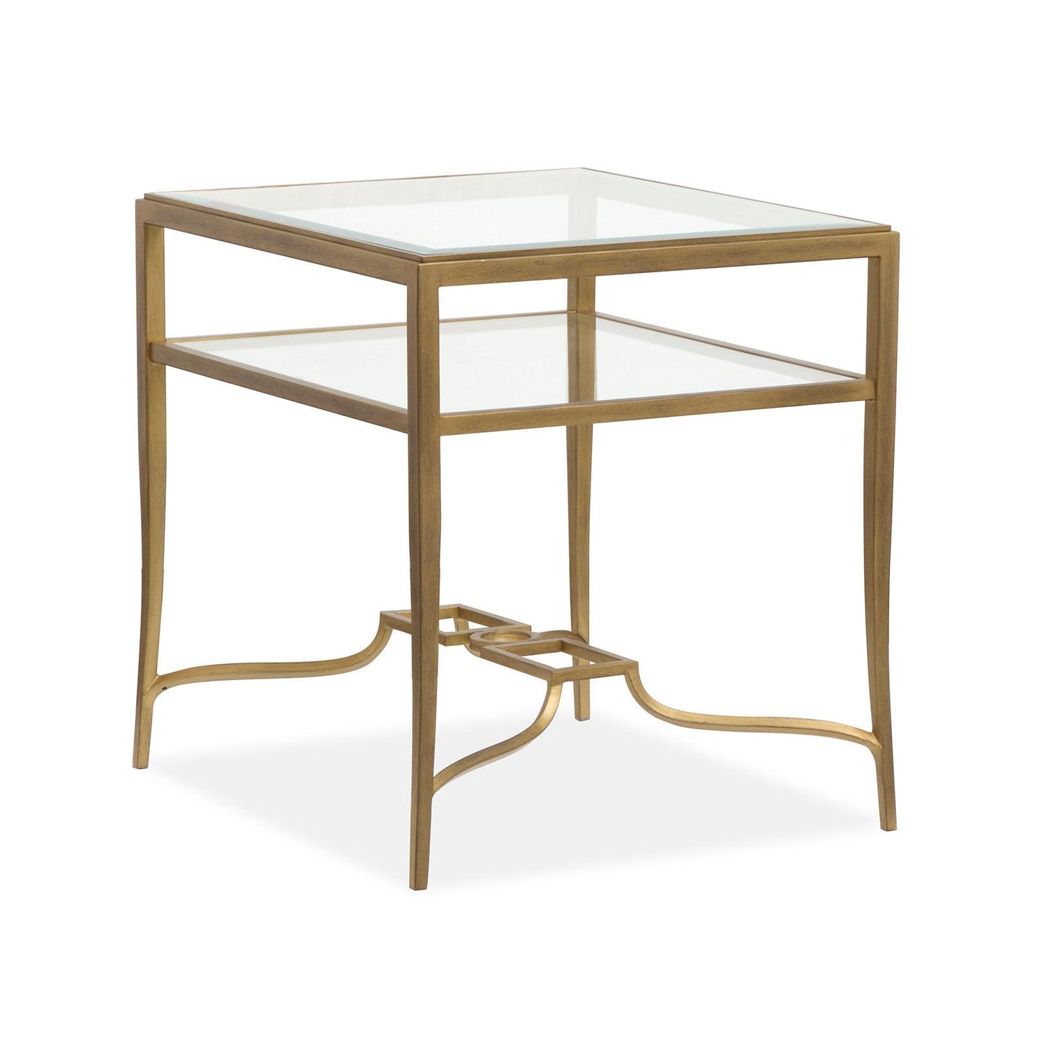 Magnussen Home Lorena Burnished Brass Rectangular End Table