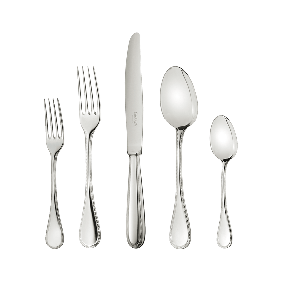 Christofle Steel Perles 5-Piece Stainless Steel Flatware Set