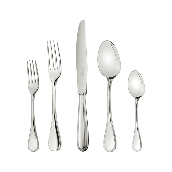 Christofle Steel Perles 5-Piece Stainless Steel Flatware Set