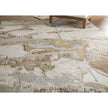 Feizy Aura 3737F Modern Watercolor Rug in Gray/Ivory/Gold
