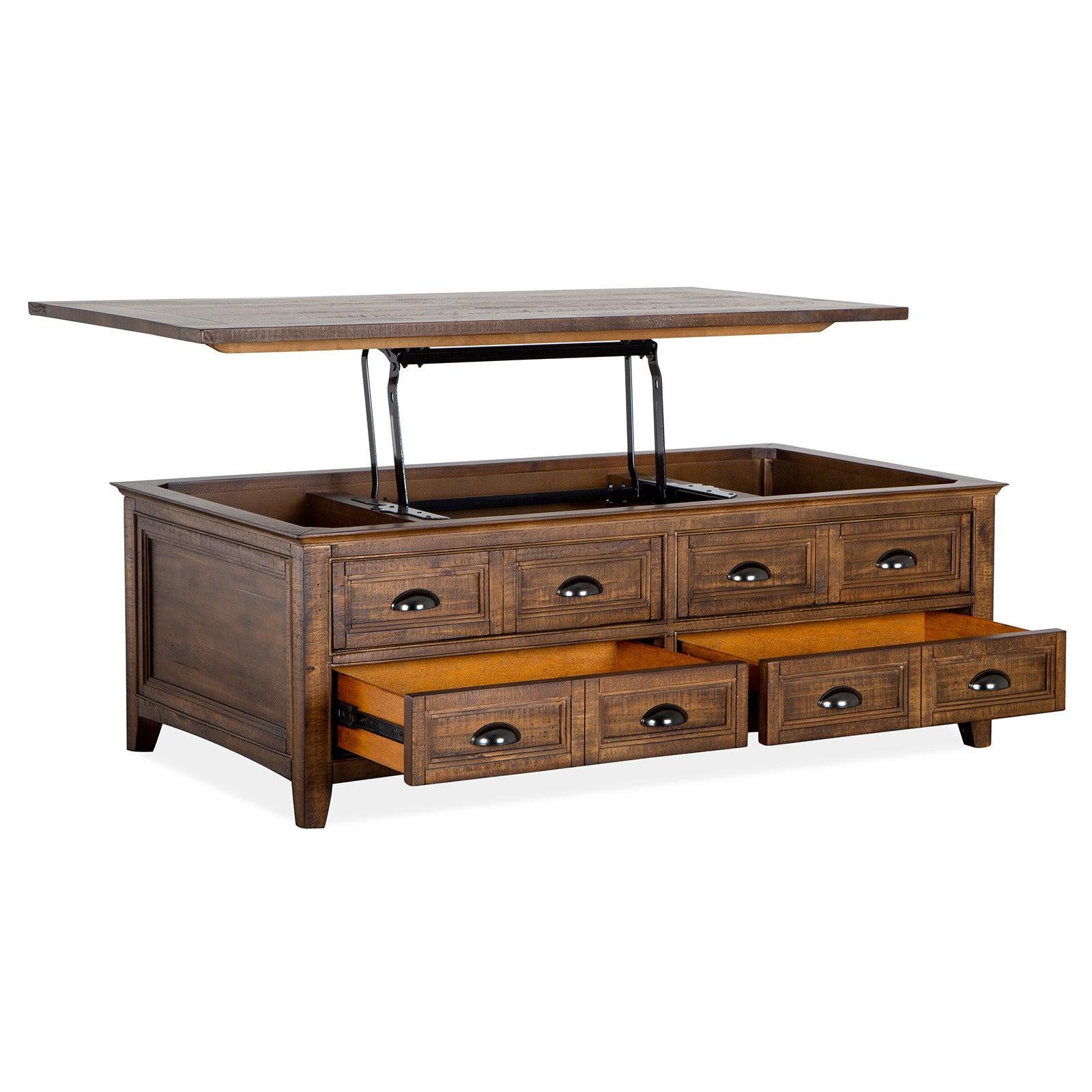 Magnussen Home Bay Creek Toasted Nutmeg Cocktail Table With Casters