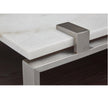 Magnussen Home Paradox Pearl White And Roasted Almond And Brushed Platinum Rectangular Sofa Table