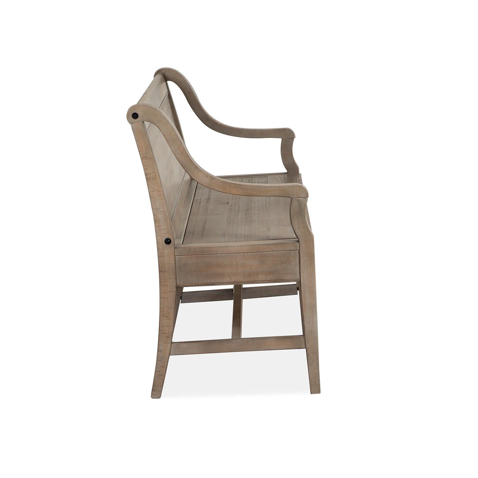Magnussen Home Paxton Place Dovetail Grey Bench With Back