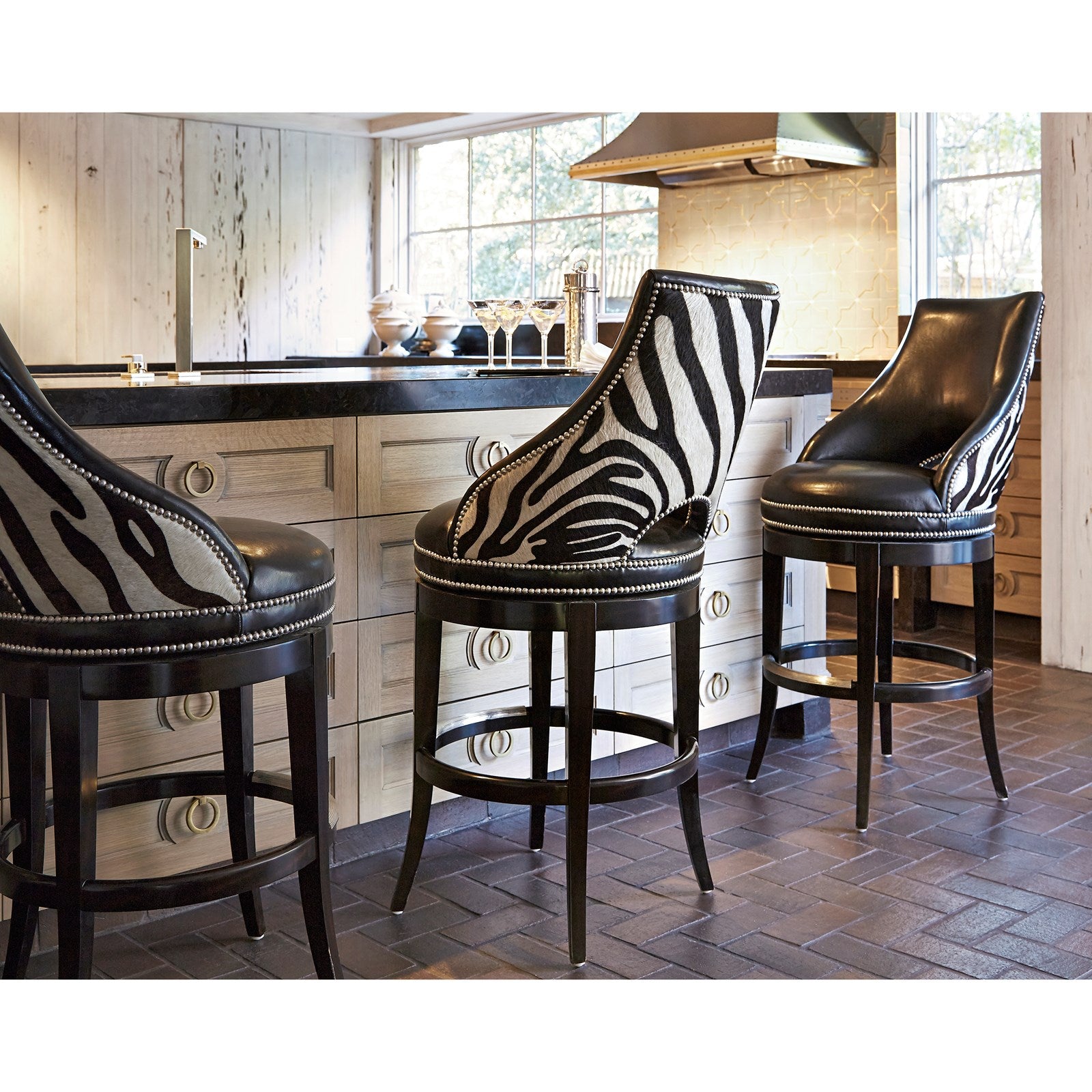 Ambella Zebrano Swivel Barstool
