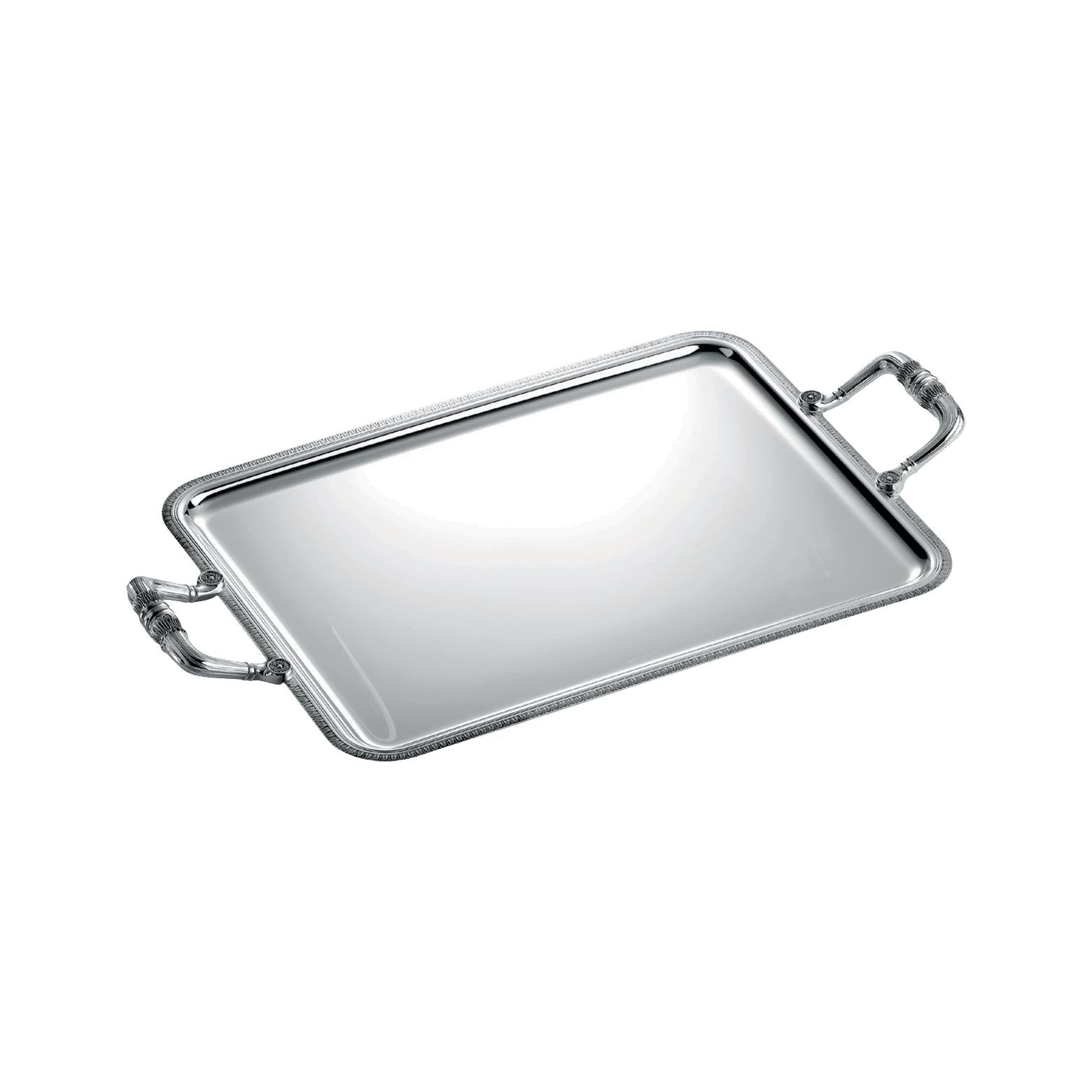 Christofle Malmaison Silver-Plated Rectangular Serving Tray with Handles
