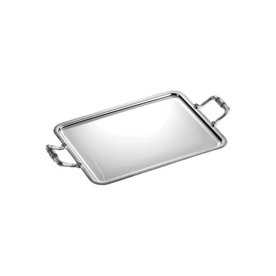Christofle Malmaison Silver-Plated Rectangular Serving Tray with Handles - 19 x 15"