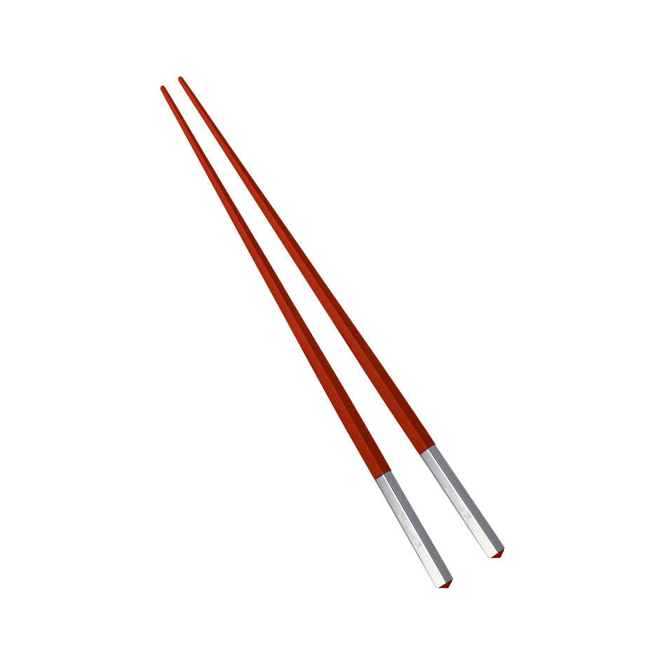 Christofle UNI Silver-Plated Red Japanese Chopsticks