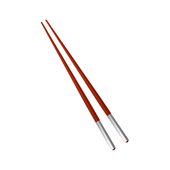 Christofle UNI Silver-Plated Red Japanese Chopsticks