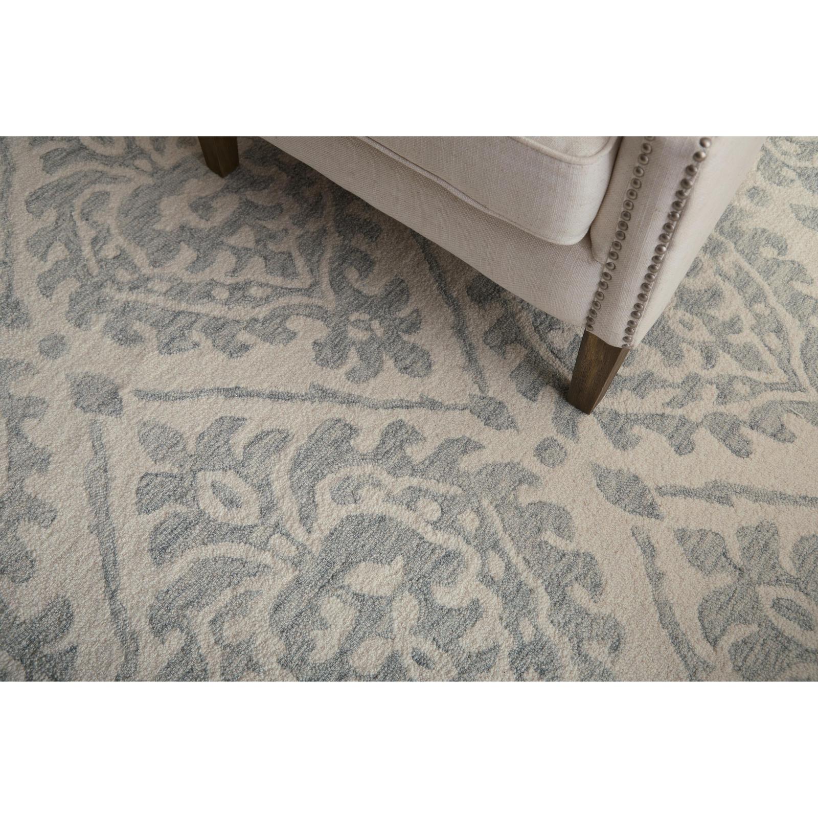 Feizy Belfort 8A29F Traditional Floral & Botanical Rug in Ivory/Gray