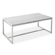 Magnussen Home Esme White Marble And Brushed Nickel Rectangular Cocktail Table