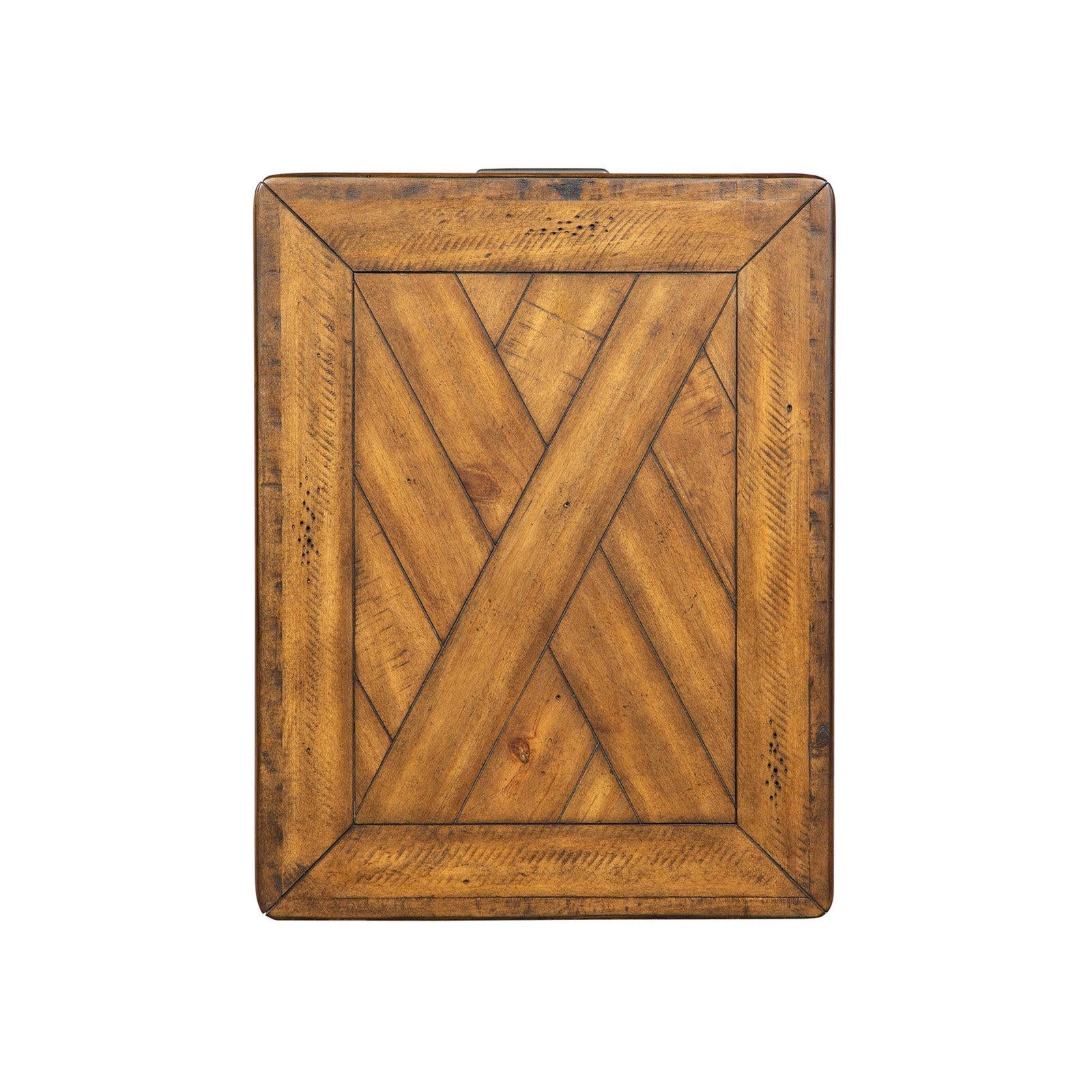 Magnussen Home Chesterfield Farmhouse Timber Rectangular End Table