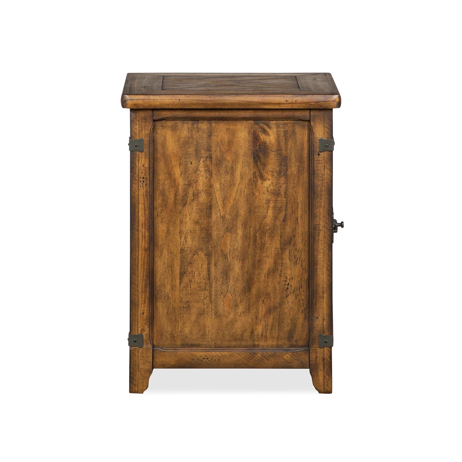 Magnussen Home Chesterfield Farmhouse Timber Chairside End Table