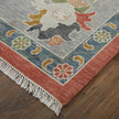 Feizy Karina 69G4F Transitional Floral & Botanical Rug in Red/Gray/Ivory