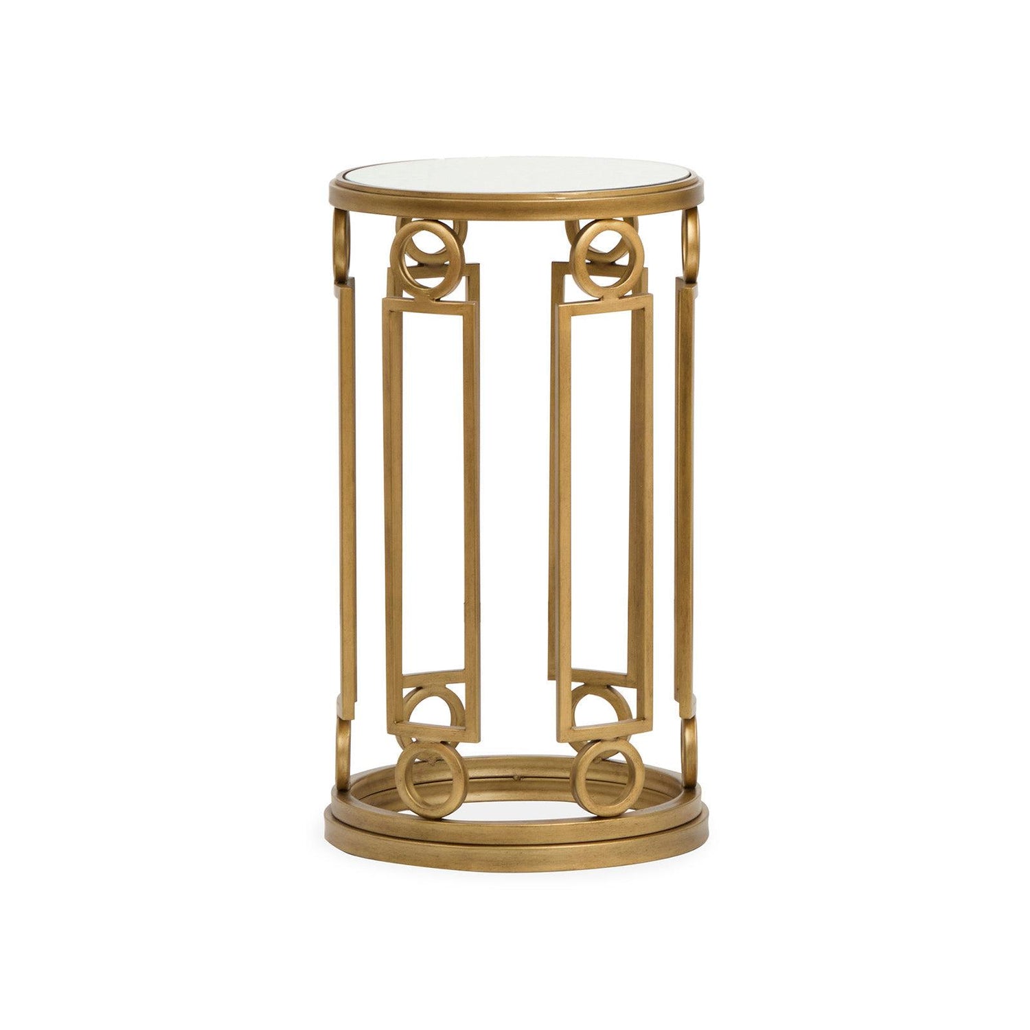 Magnussen Home Lorena Burnished Brass Round Accent Table