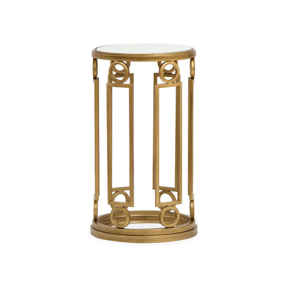 Magnussen Home Lorena Burnished Brass Round Accent Table