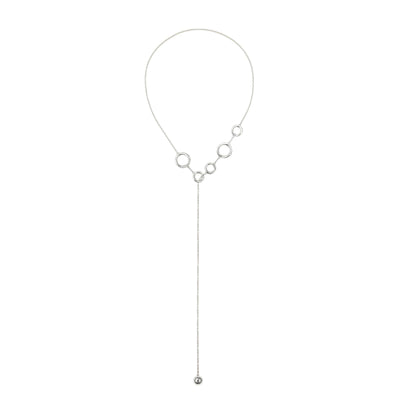 Christofle Idole de Christofle Sterling Silver Long Necklace 5 Rings