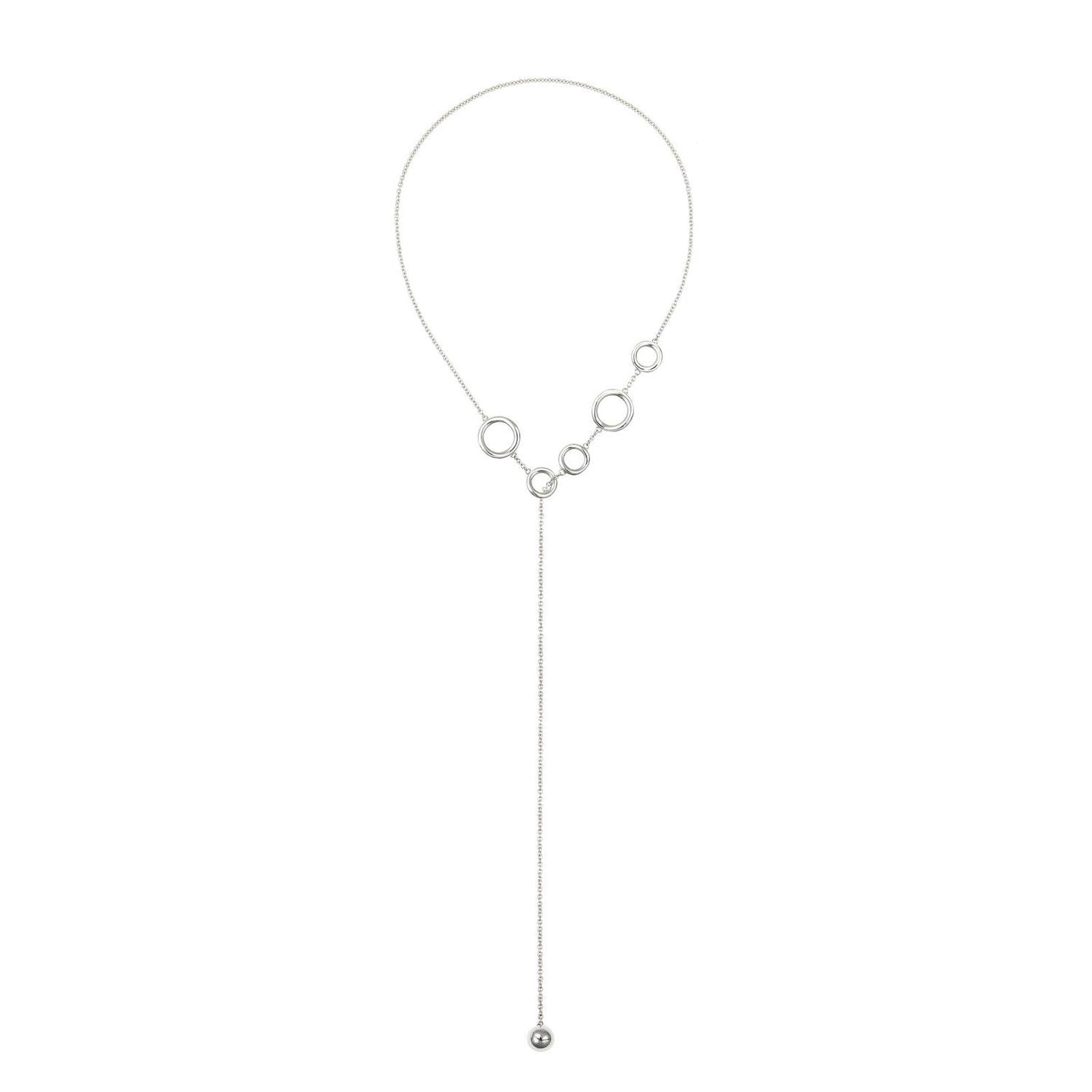 Christofle Idole de Christofle Sterling Silver Long Necklace 5 Rings
