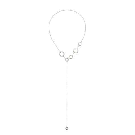 Christofle Idole de Christofle Sterling Silver Long Necklace 5 Rings